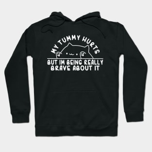 My Tummy Hurts But Im Being Really Brave About It Funny Cat Hoodie